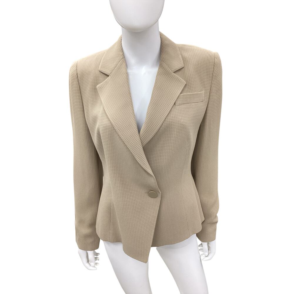 Emporio Armani Blazer Women’s Size S Made In Italy Two Button Closure Tan Color